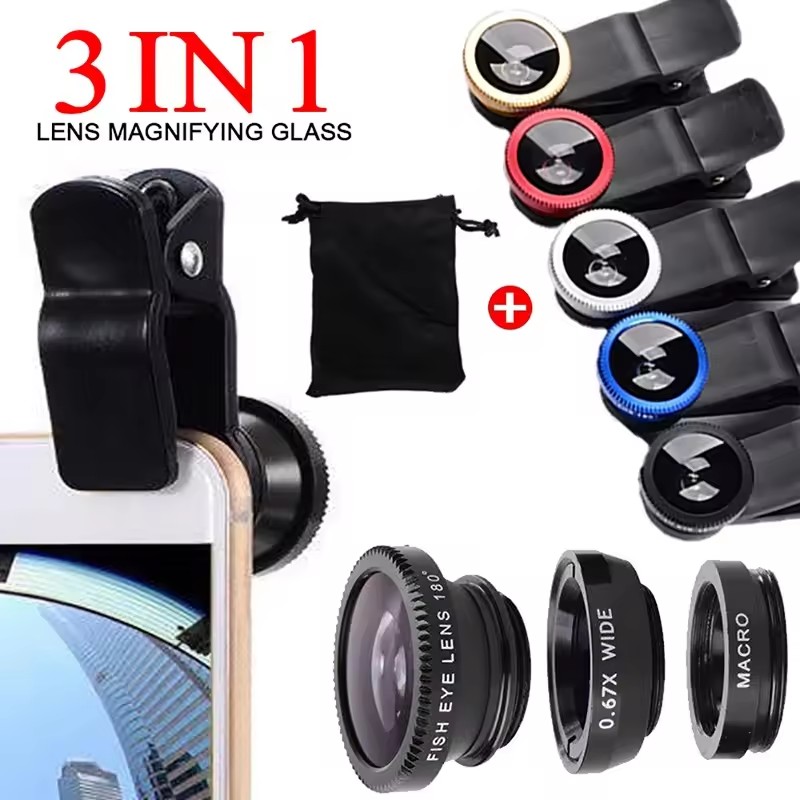 Fishing Camera - 3-in-1 Fisheye Telefoonlens 0.67X Groothoek Zoomlens
